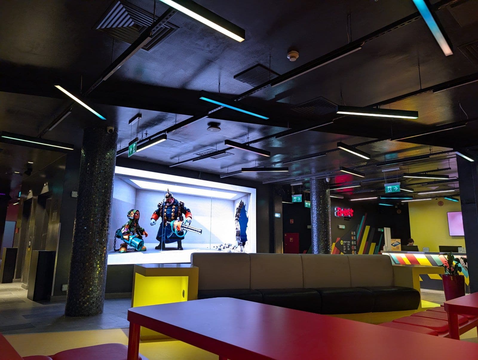 Brand Playground scene playing on the hall LED wall