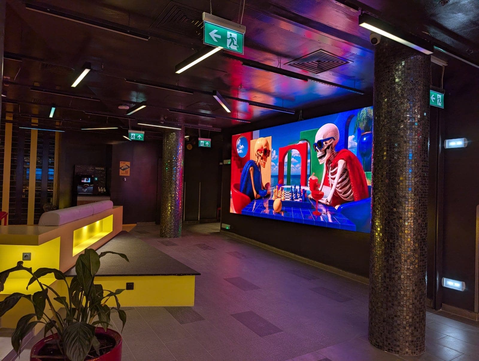 Surreal Oasis playing on the hall LED wall