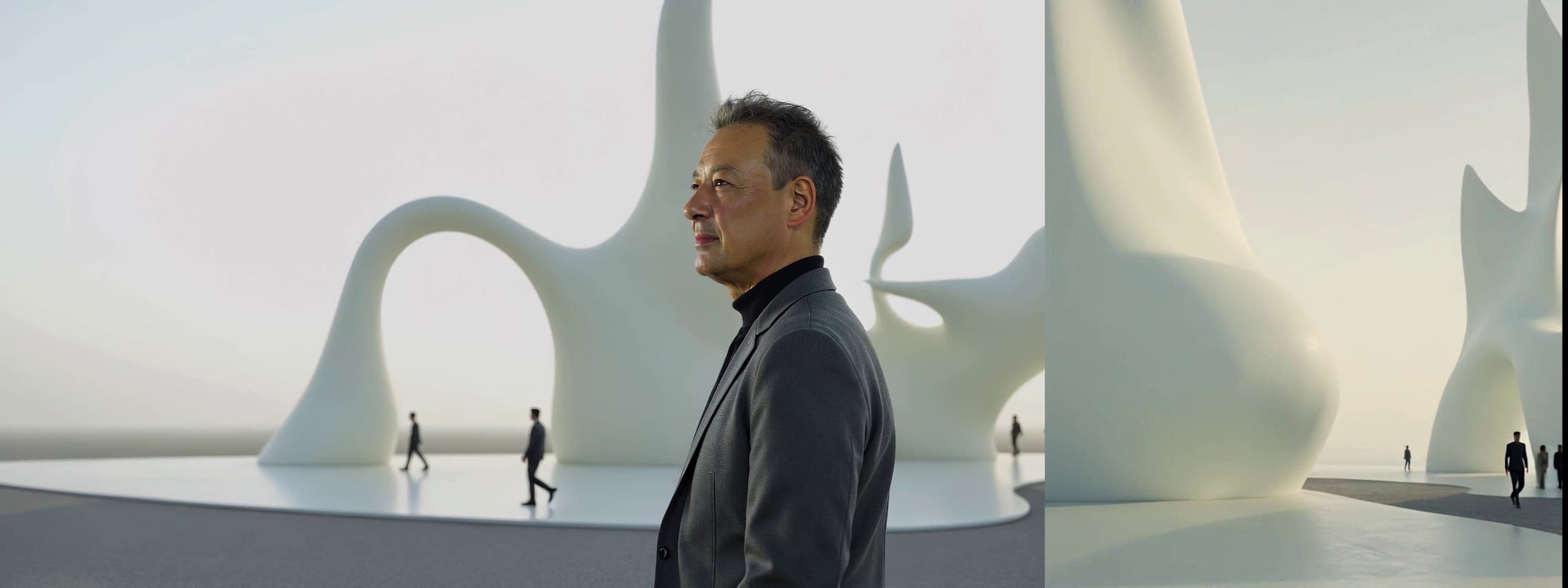 Organic white sculpture hall