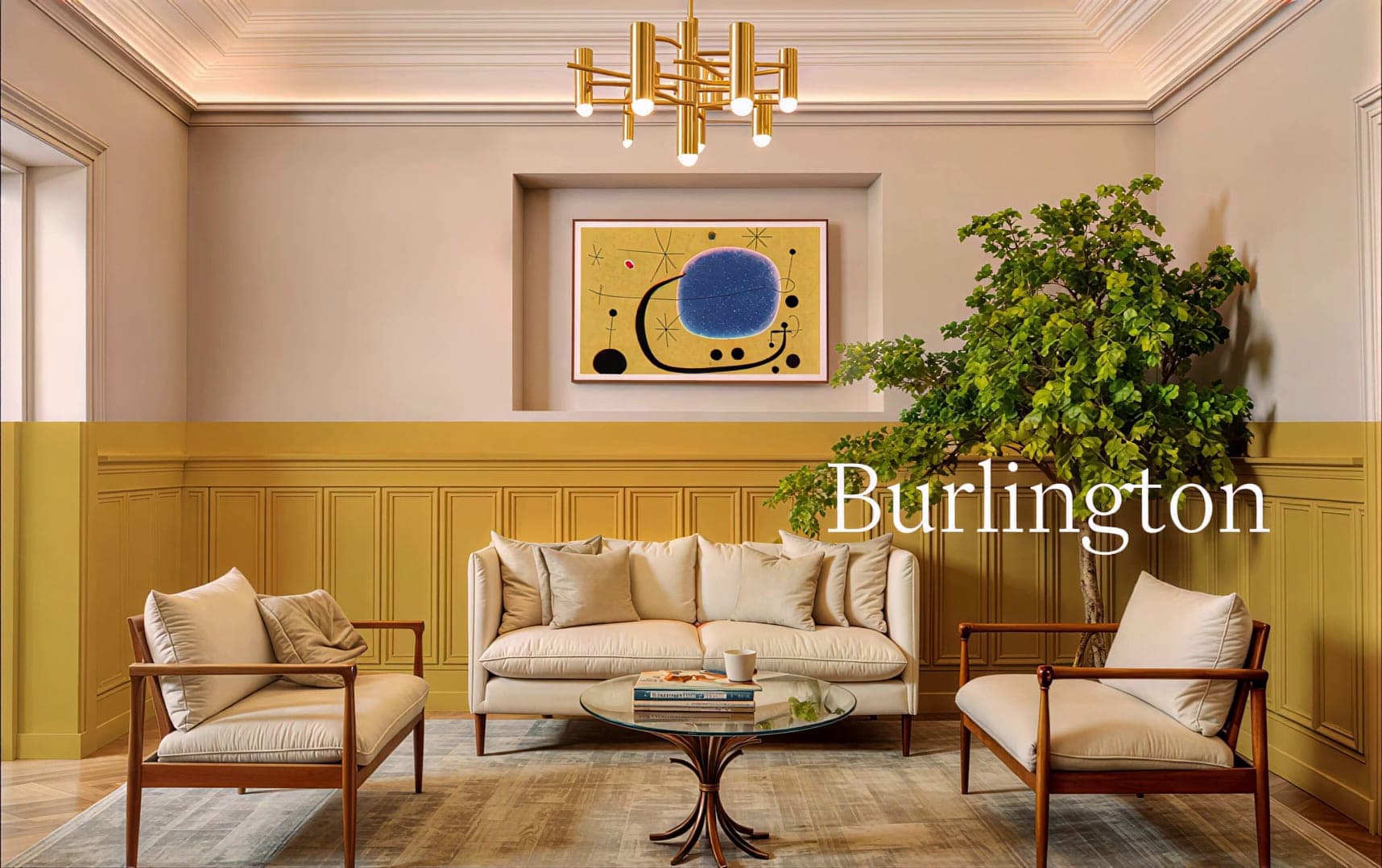 Burlington room in cream and olive
