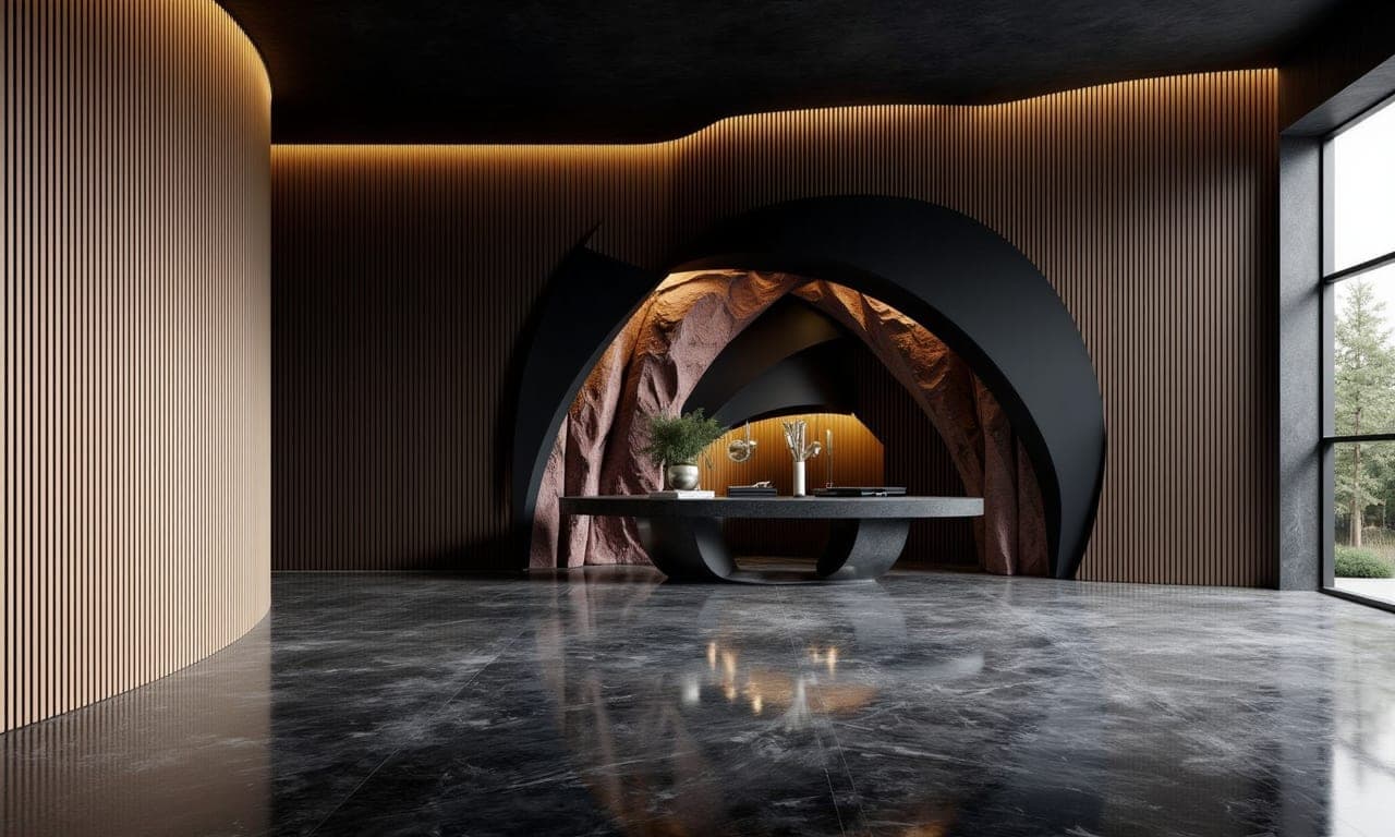 Dark bar carved in rock