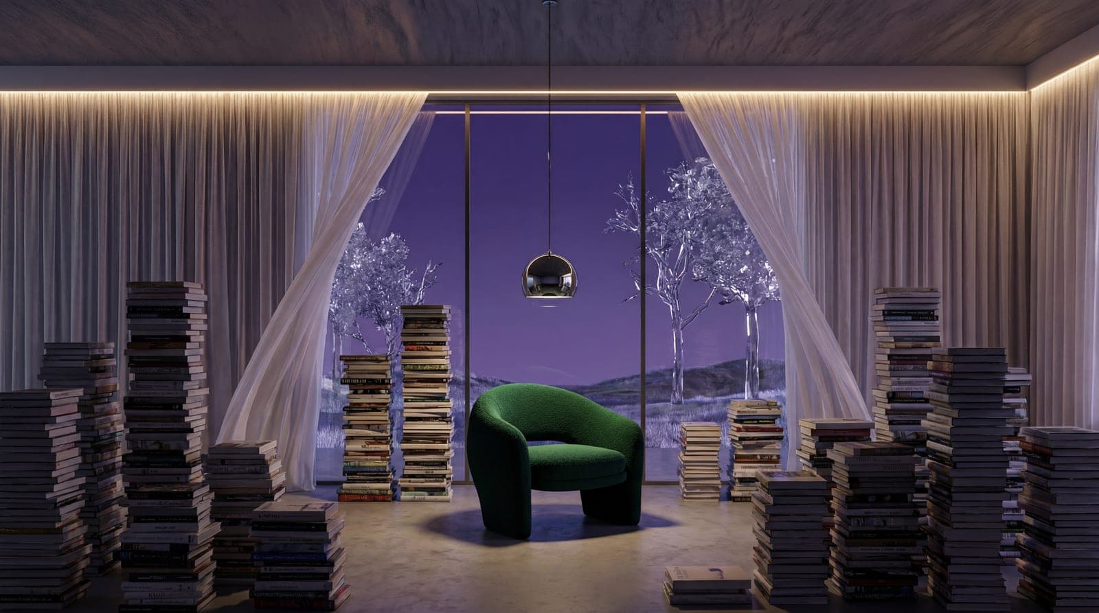 Surreal night library