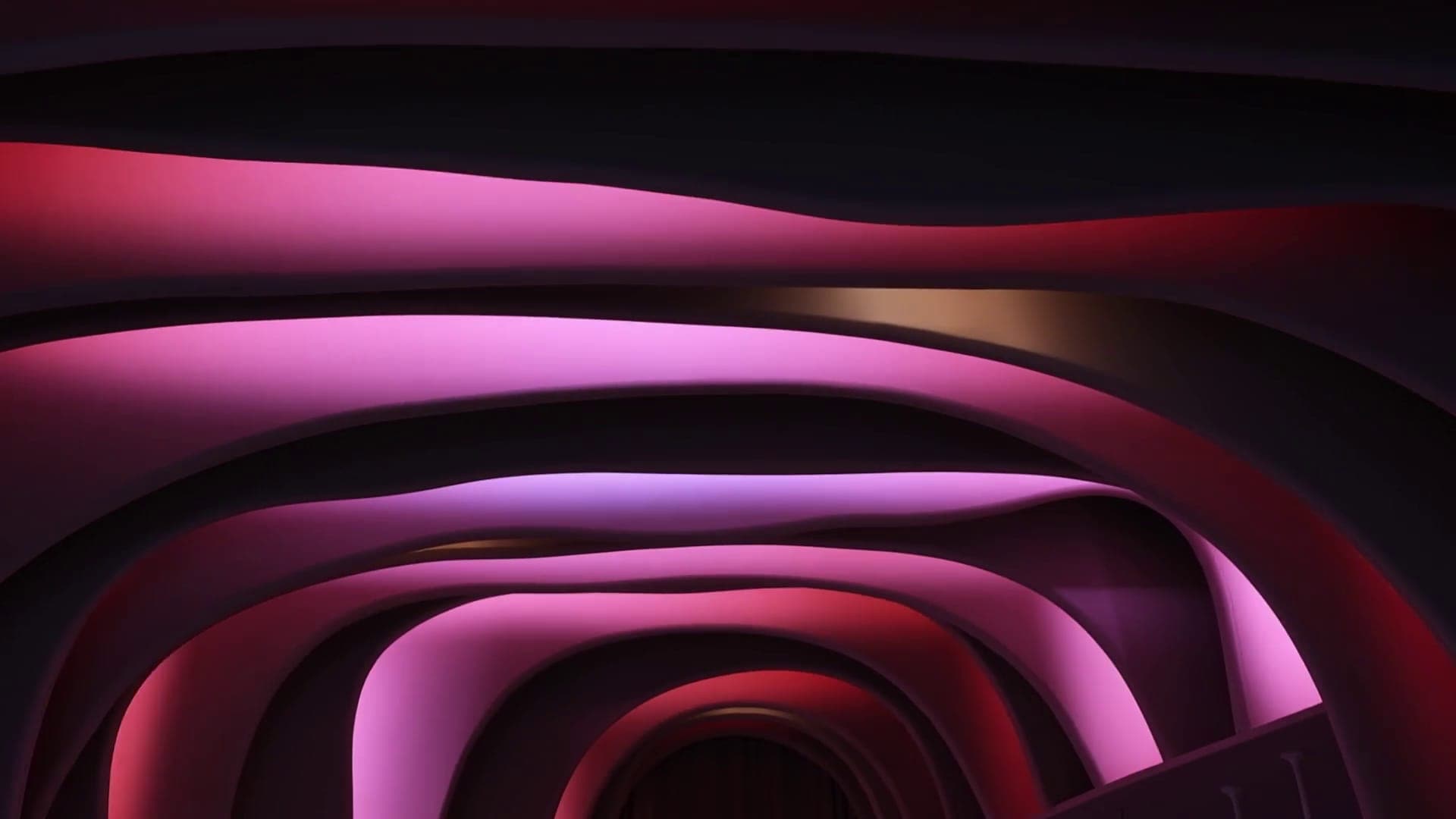 Magenta wave along the vault